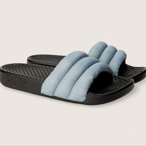 Nip luxury VS pink dusty blue puff sandals sz Med 7/7.5